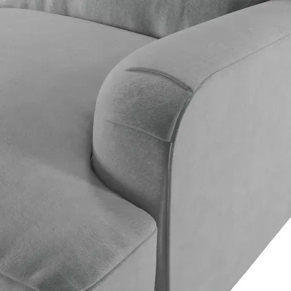 2-Seater Sofa Vintage Style - Grey, Velvet