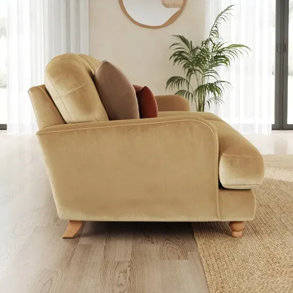 2-Seater Sofa Vintage Style - Honey, Velvet