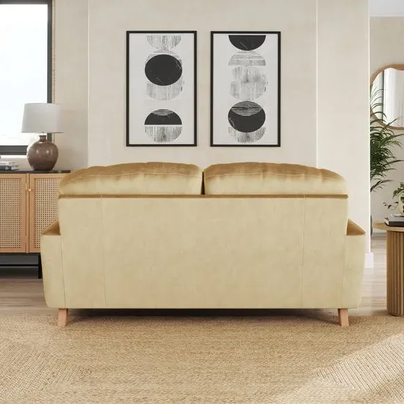 2-Seater Sofa Vintage Style - Honey, Velvet