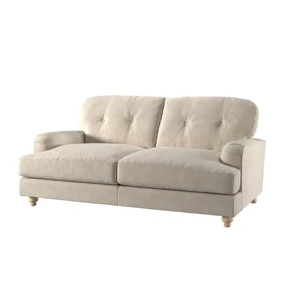 2-Seater Sofa Vintage Style - Sand, Velvet