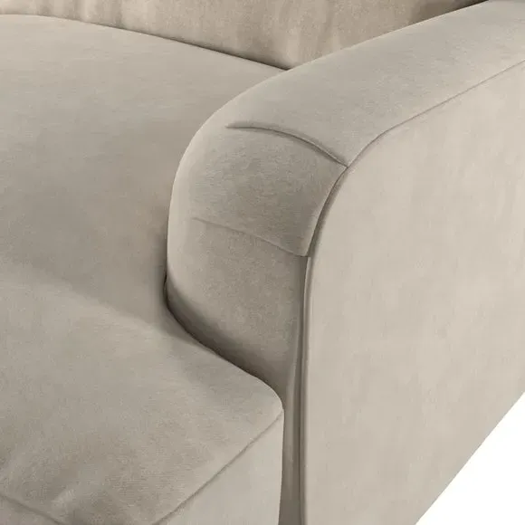 2-Seater Sofa Vintage Style - Sand, Velvet