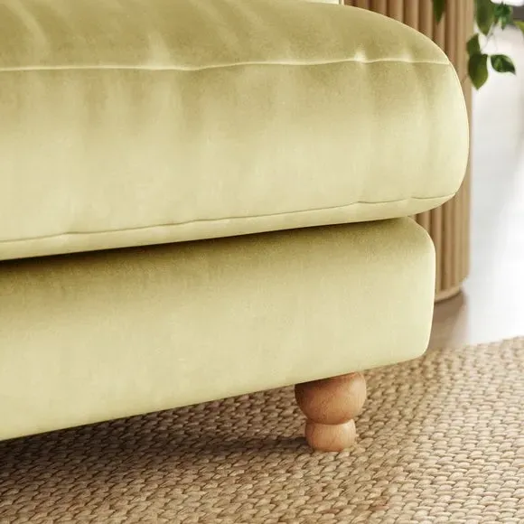 2-Seater Sofa Vintage Style - Yellow, Velvet