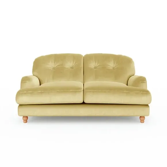 2-Seater Sofa Vintage Style - Yellow, Velvet