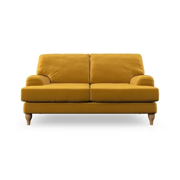 2-Seater Sofa with Bandaged Arms - Amber Gold, Velvet