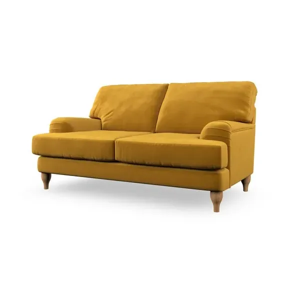 2-Seater Sofa with Bandaged Arms - Amber Gold, Velvet