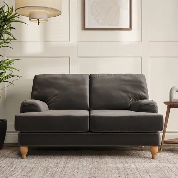 2-Seater Sofa with Bandaged Arms - Charcoal