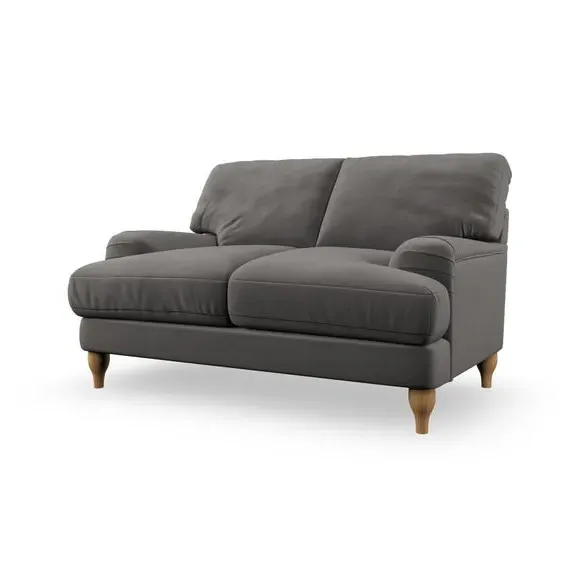 2-Seater Sofa with Bandaged Arms - Charcoal