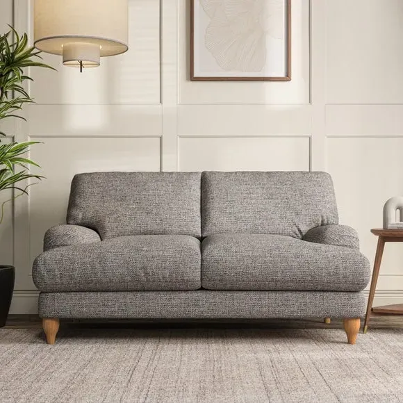 2-Seater Sofa with Bandaged Arms - Charcoal, Chenille
