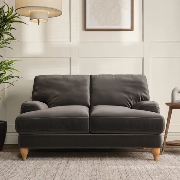 2-Seater Sofa with Bandaged Arms - Charcoal