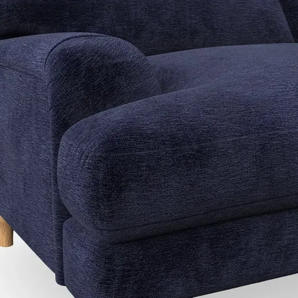 2-Seater Sofa with Bandaged Arms - Navy, Chenille