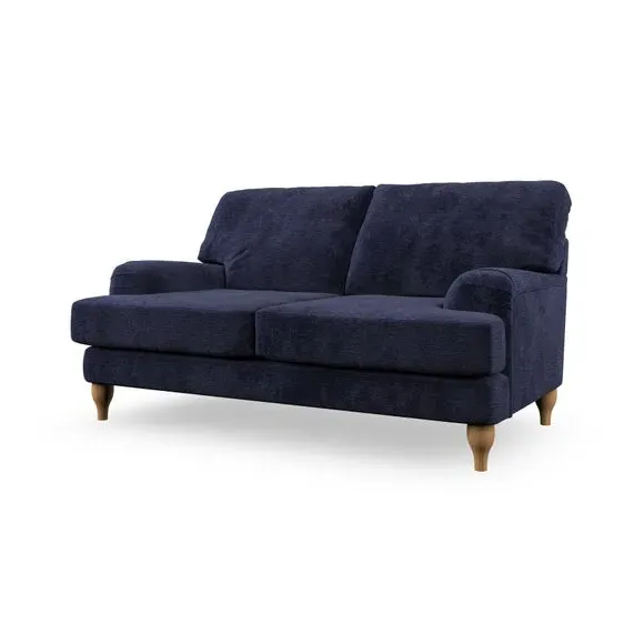 2-Seater Sofa with Bandaged Arms - Navy, Chenille