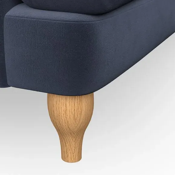 2-Seater Sofa with Bandaged Arms - Navy, Velvet