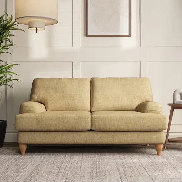 2-Seater Sofa with Bandaged Arms - Ochre, Weave