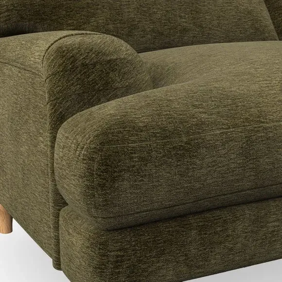 2-Seater Sofa with Bandaged Arms - Olive, Chenille