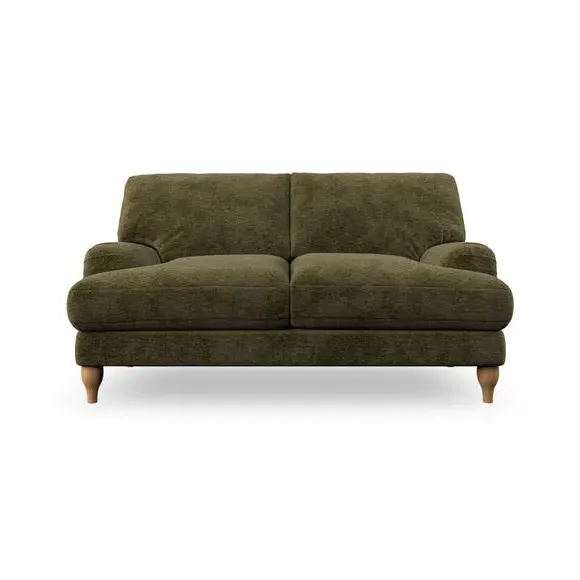 2-Seater Sofa with Bandaged Arms - Olive, Chenille