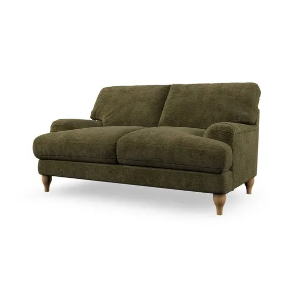 2-Seater Sofa with Bandaged Arms - Olive, Chenille