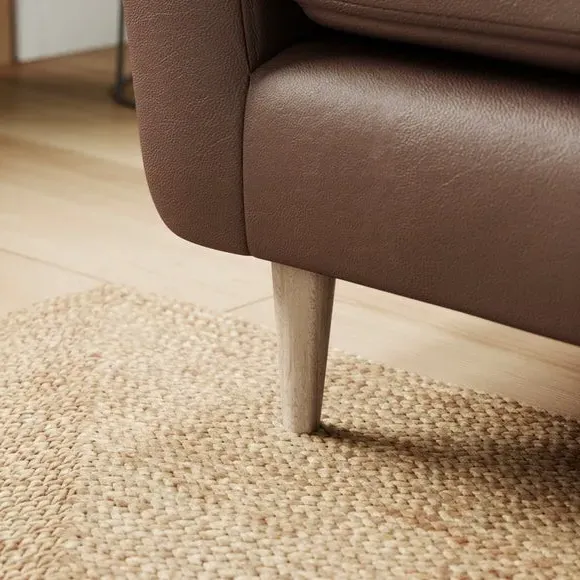 2-Seater Sofa with Birch Feet - Mocha, Leather