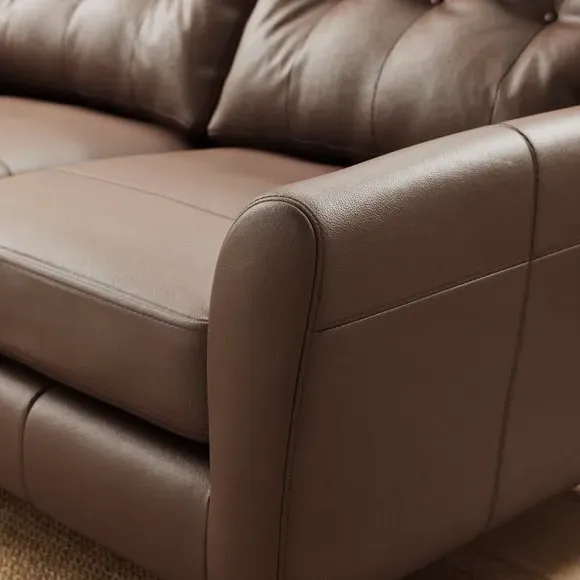 2-Seater Sofa with Birch Feet - Mocha, Leather