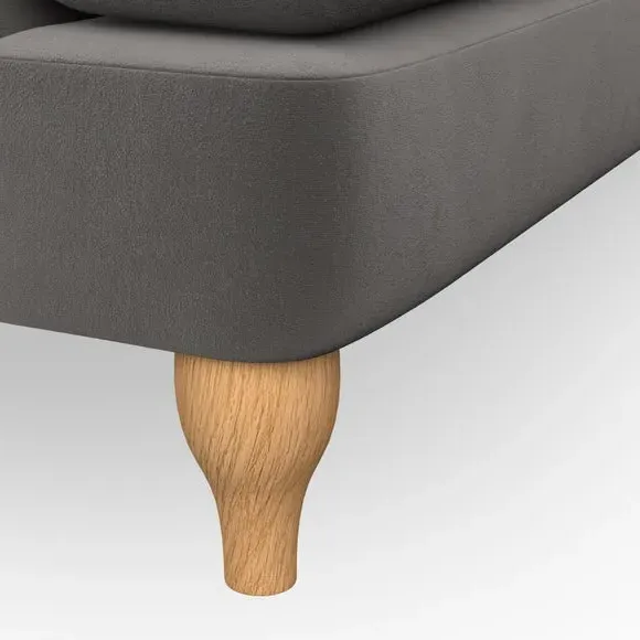 2-Seater Sofa with Button Detail - Charcoal, Velvet