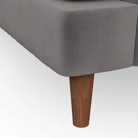 2-Seater Sofa with Button Detail - Charcoal, Velvet
