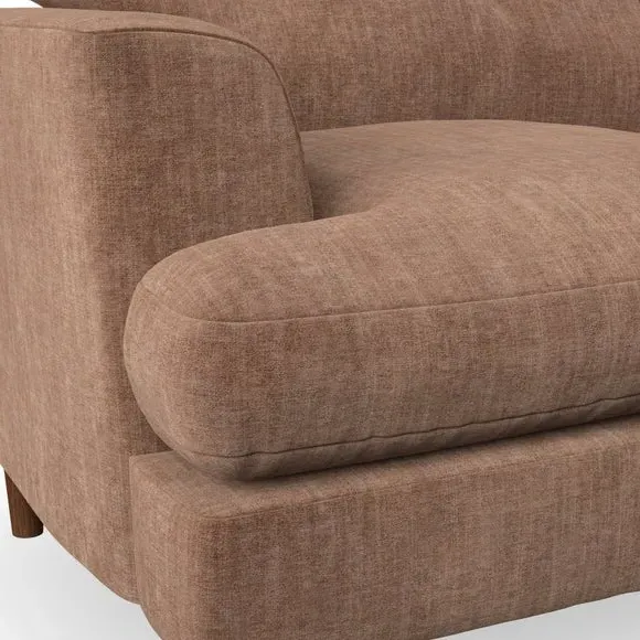 2-Seater Sofa with Button Detail - Clay, Chenille