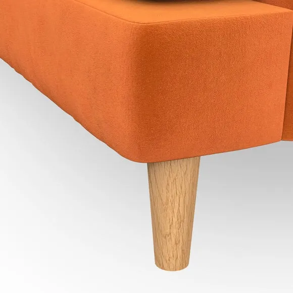 2-Seater Sofa with Button Detail - Ginger, Velvet