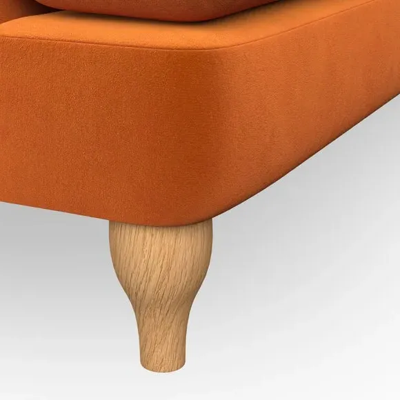 2-Seater Sofa with Button Detail - Ginger, Velvet
