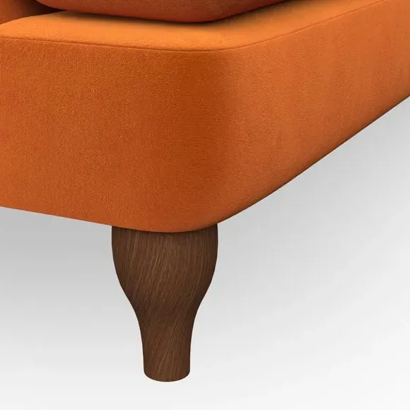 2-Seater Sofa with Button Detail - Ginger, Velvet