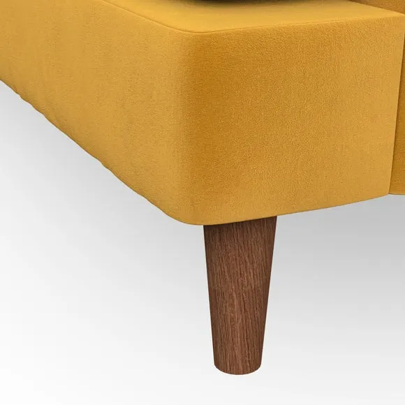 2-Seater Sofa with Button Detail - Gold, Velvet