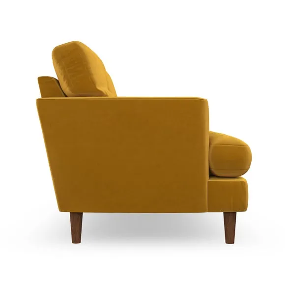 2-Seater Sofa with Button Detail - Gold, Velvet