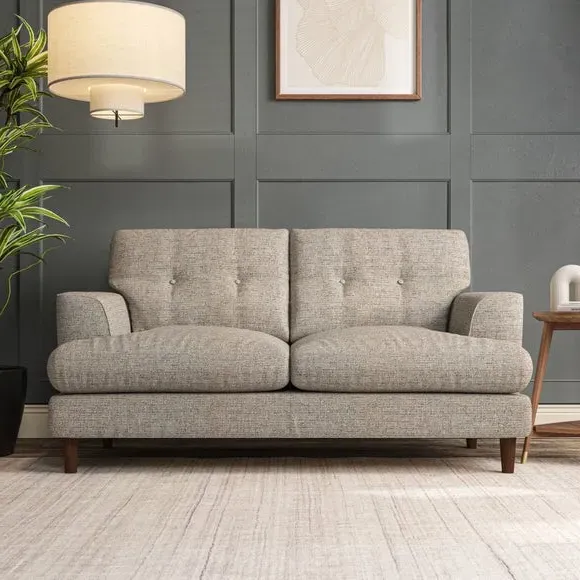 2-Seater Sofa with Button Detail - Natural, Weave