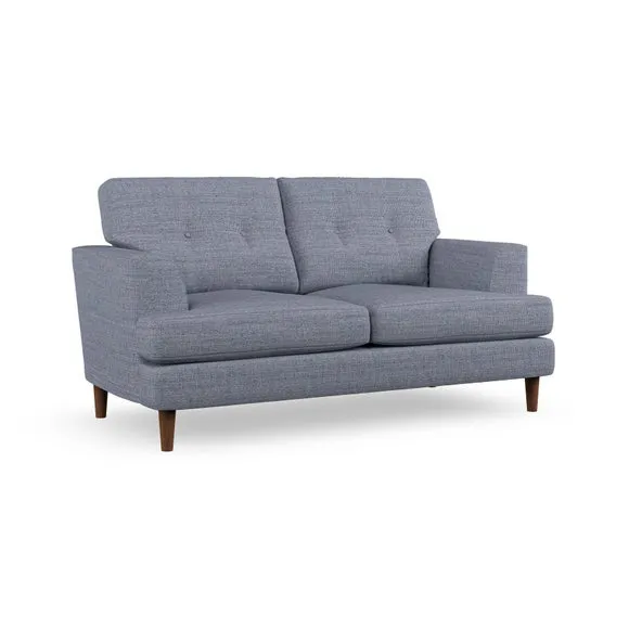 2-Seater Sofa with Button Detail - Navy