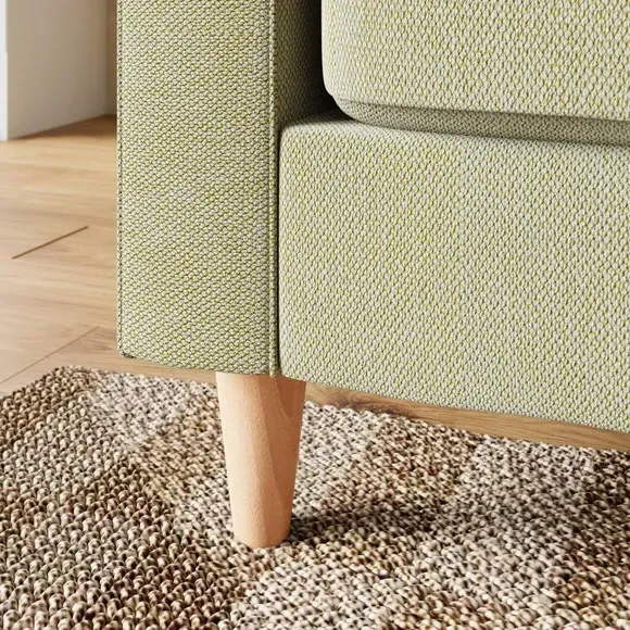2-Seater Sofa with Button Detail - Sage, Chenille