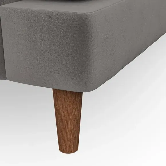 2-Seater Sofa with Button Details - Charcoal