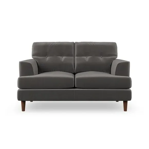 2-Seater Sofa with Button Details - Charcoal