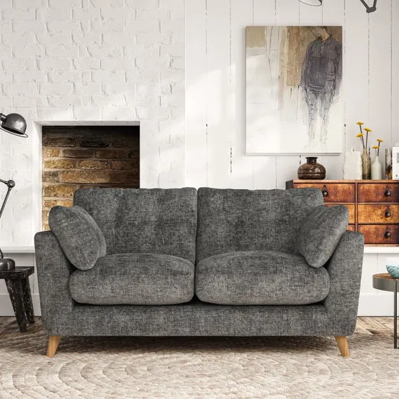2-Seater Sofa with Button Details - Charcoal