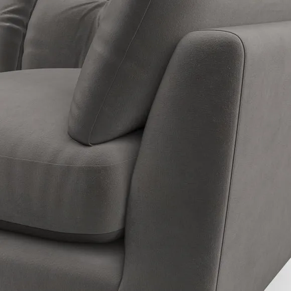 2-Seater Sofa with Button Details - Charcoal