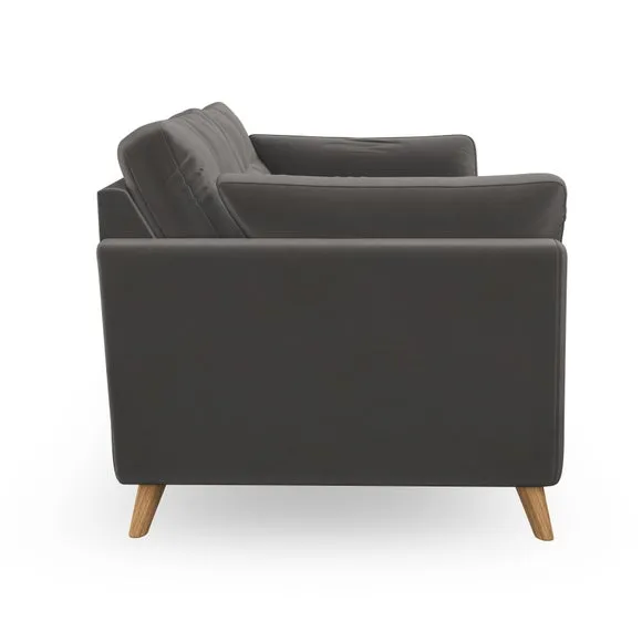 2-Seater Sofa with Button Details - Charcoal