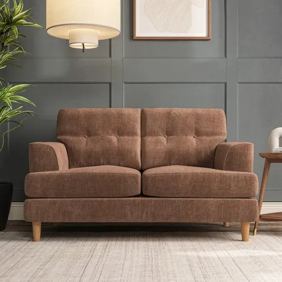 2-Seater Sofa with Button Details - Clay
