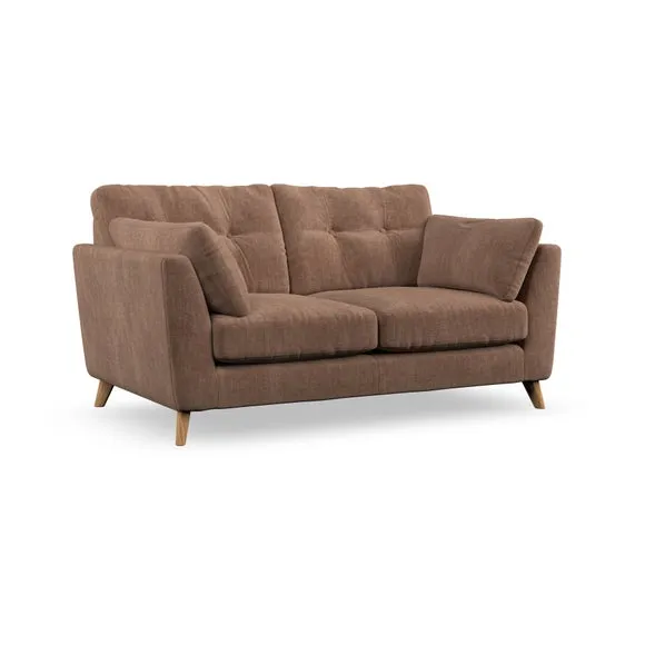 2-Seater Sofa with Button Details - Clay