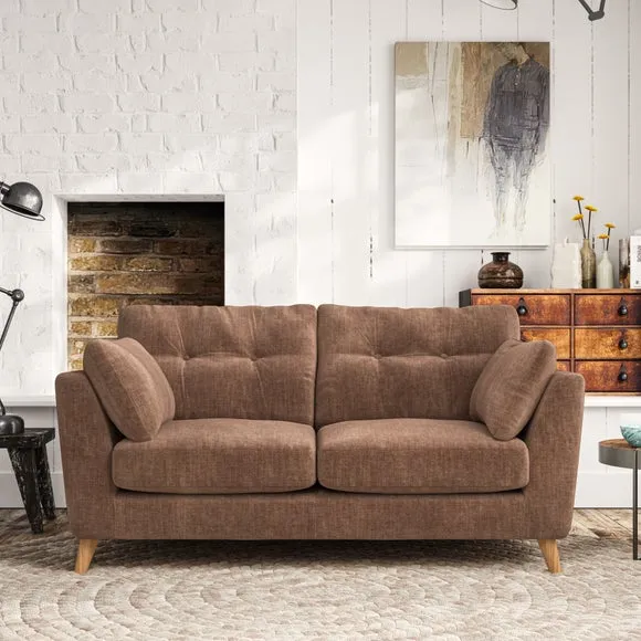 2-Seater Sofa with Button Details - Clay