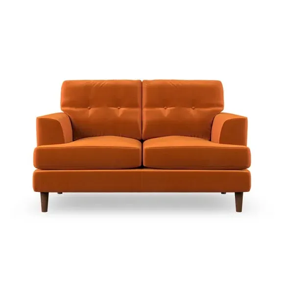 2-Seater Sofa with Button Details - Ginger