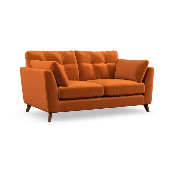 2-Seater Sofa with Button Details - Ginger