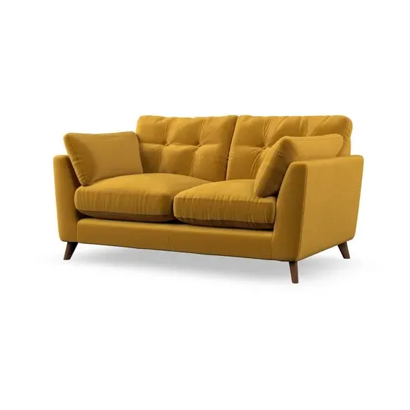 2-Seater Sofa with Button Details - Gold
