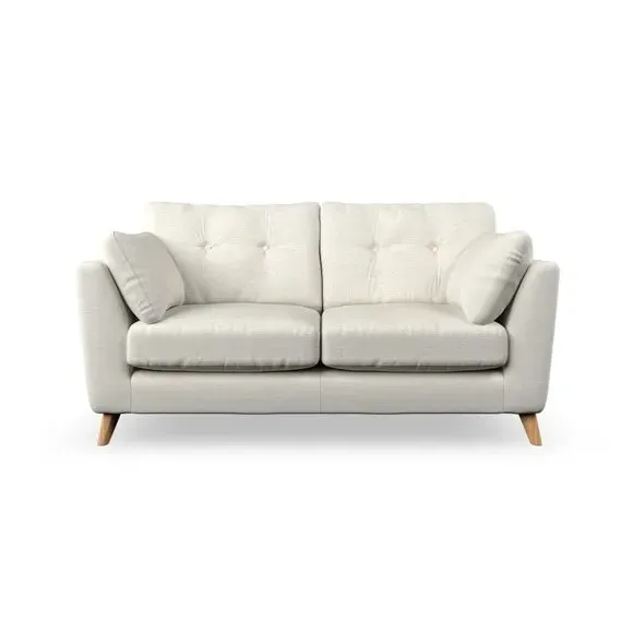 2-Seater Sofa with Button Details - Ivory