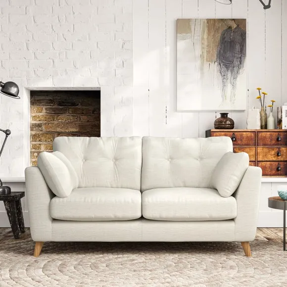 2-Seater Sofa with Button Details - Ivory