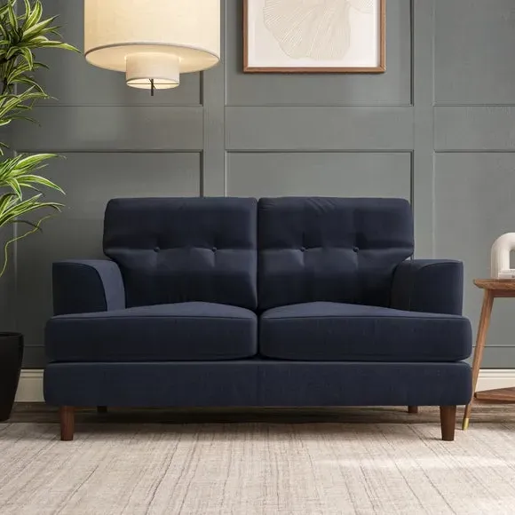 2-Seater Sofa with Button Details - Navy