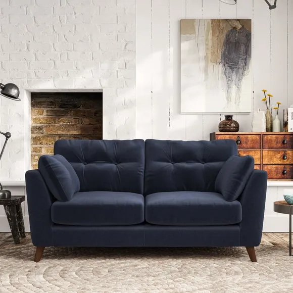 2-Seater Sofa with Button Details - Navy