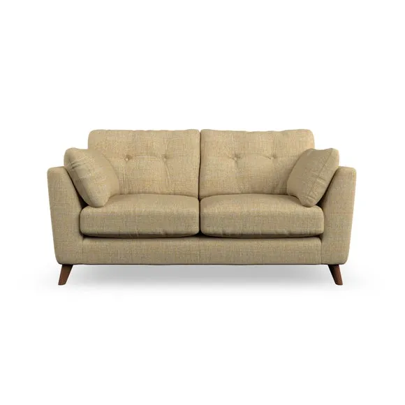 2-Seater Sofa with Button Details - Ochre