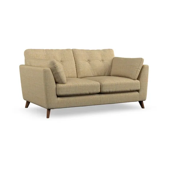 2-Seater Sofa with Button Details - Ochre